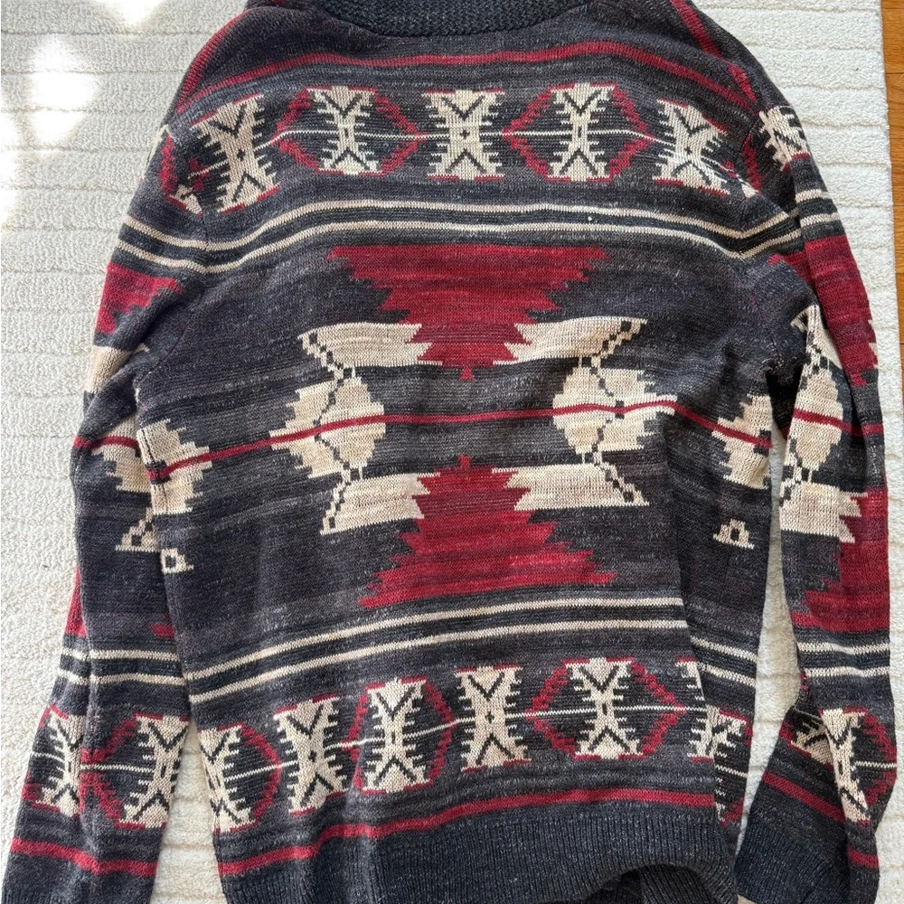 Ralph Lauren Red and Cream Aztec Cardigan Size M - Picture 5 of 14